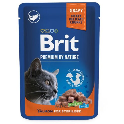 Brit Premium Sterilised Cat losos u umaku, vrećica 100 g Slike