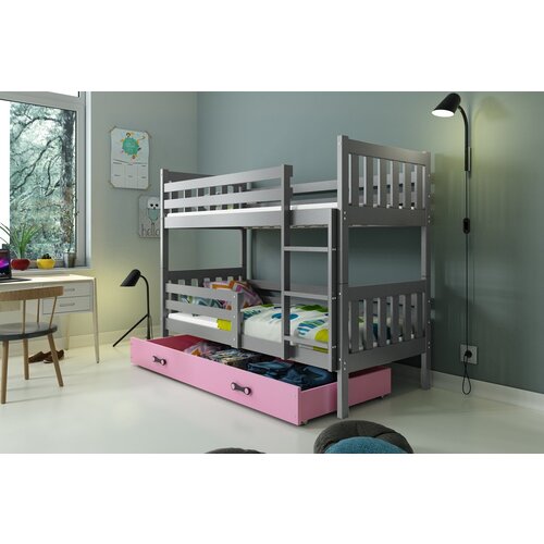 BMS Group Pograd Carino s predalom - 80x190 cm - grafit/roza Slike