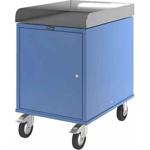 eurokraft pro Pomožni montažni voziček, praškasto lakiran, s pločevinasto omarico, DxŠxV 765 x 570 x 830 mm