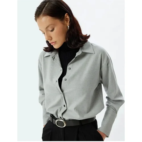 Koton Long Sleeve Shirt Cuffs Long Double Buttoned