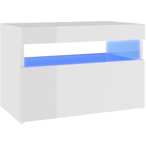 Maison Chic TV omarica - TV stojalo - Televizijska omarica z LED lučkami visok sijaj bela 60x35x40 cm, (21699681) Cene