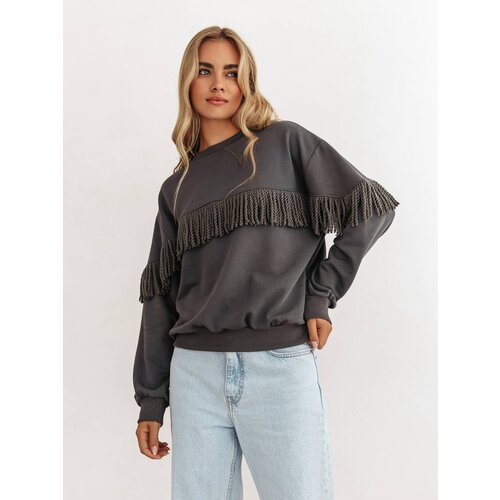 Cocomore Anthracite sweatshirt with tassels Slike