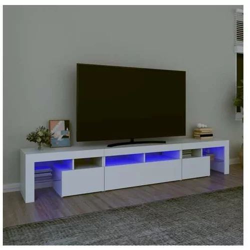 vidaXL TV omarica z LED lučkami bela 230x36,5x40 cm