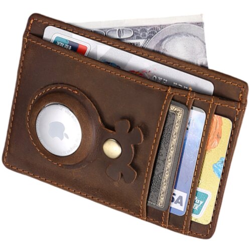 INF Usnjena denarnica z blokiranjem RFID in držalom AirTag Brown, (21639191) Cene
