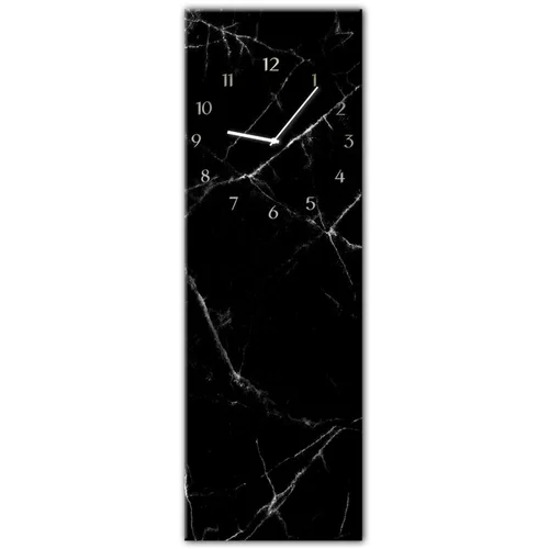 Styler stenska ura Glassclock Black Marble, 20 x 60 cm