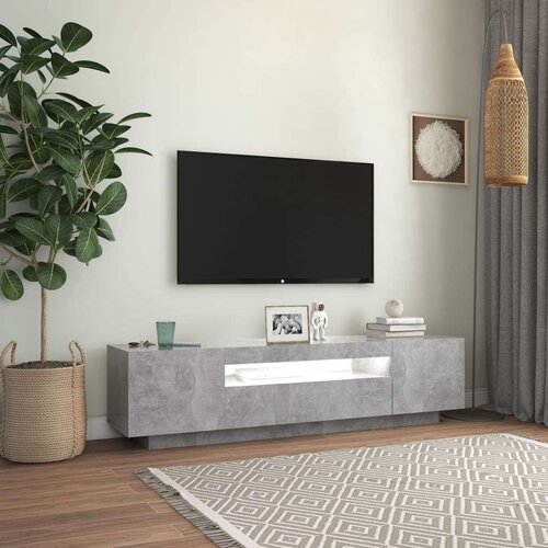 VidaXL TV ormarić s LED svjetlima siva boja betona 160 x 35 x 40 cm Slike