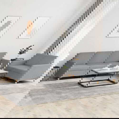 VidaXL 2-dijelni set sofa s jastucima svjetlosivi od tkanine Slike