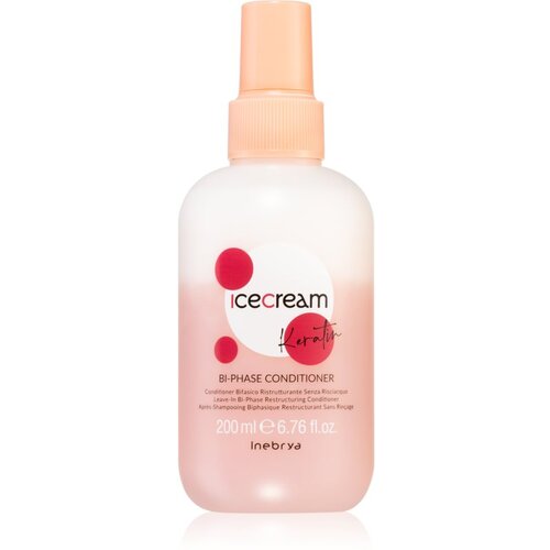 Inebrya Ice Cream Keratin Bi-Phase Conditioner 200 ml regenerator obojena kosa neposlu&scaron;na kosa suha kosa za žene Cijene