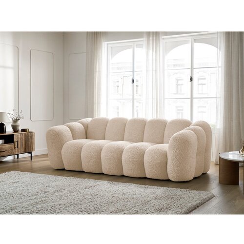 Bobochic Paris Svetlo rjava sedežna garnitura iz tkanine boucl&amp;eacute; 232 cm Hippolyte &amp;ndash; Slike