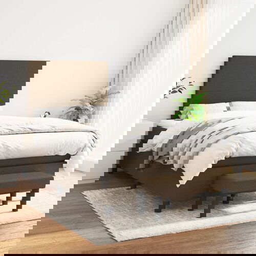  The Living Store Box spring postelja z vzmetnico temno rjav 120x200 cm blago - Box Spring Postelja, (21455700) Cene