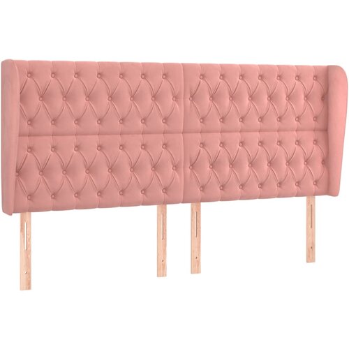Maison Chic posteljno vzglavje - vzglavna omarica - nočna omarica z u&amp;scaron;esi roza 183x23x118/128 cm žamet, (21707859) Slike