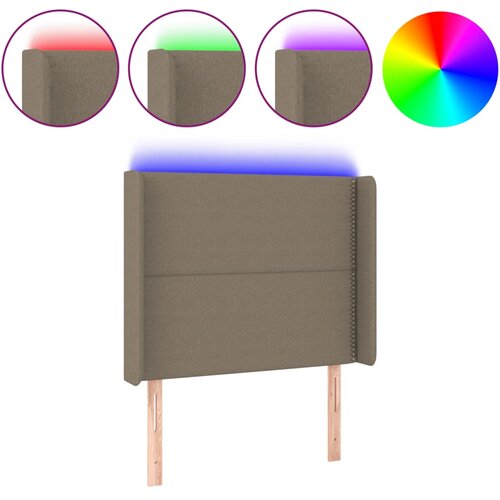 Maison Chic led posteljno vzglavje - vzglavna omarica - nočna omarica taupe 83x16x118/128 cm blago, (21706338) Slike