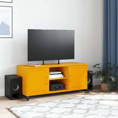VidaXL TV ormarić boja senfa 100,5x39x43,5 cm čelični Slike
