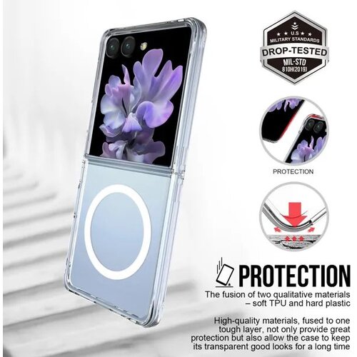 Samsung MaxMobile TPU maska Drop-Proof Pure MagSafe za Galaxy Z Flip 8, prozirna Slike