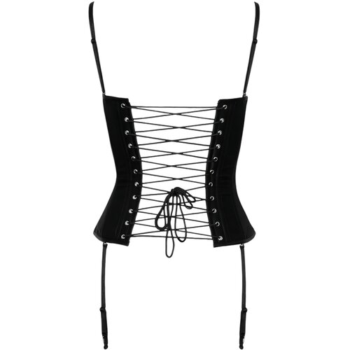 Cottelli Matt Satin Corset 2611465 Black L Cene