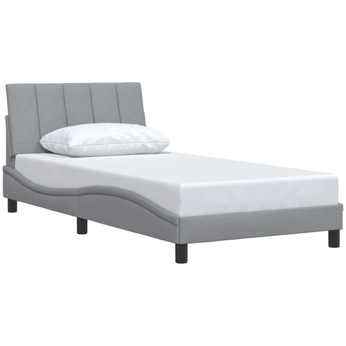  Okvir kreveta bez madraca Hanko svjetlosivi 100x200 cm od tkanine Slike