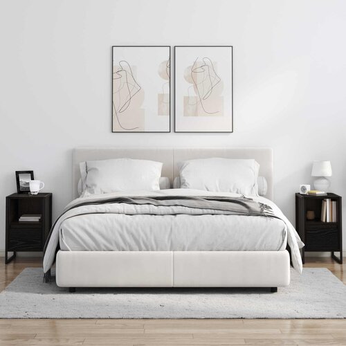 Noćni ormarić s ladicama 2 pcs Crni hrast 39,5 x 30 x 50 cm Slike