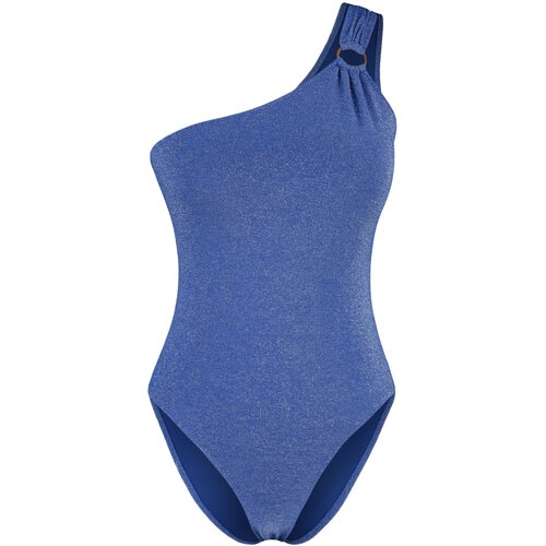 Trendyol Navy Blue One-Shoulder Accessory Silvery Regular Swimsuit Cene
