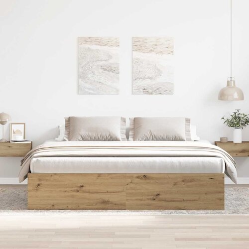 vidaXL Posteljni okvir brez vzmetnice artisian hrast 180x200 cm Cene