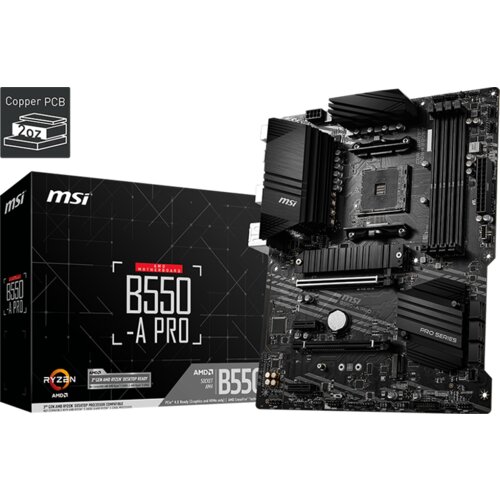 MSI Main Board Desktop B550-A PRO (AM4, 4xDDR4, 1xPCI-Ex16, 2xPCI-Ex1, USB3.2, 6xSATA III,2xM.2, DP, HDMI) Cijene