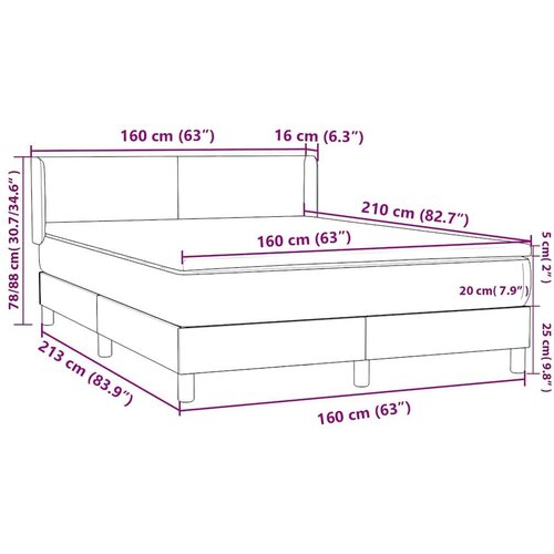  Krevet s oprugama i madracem ružičasti 160x210 cm bar&amp;scaron;unasti Slike