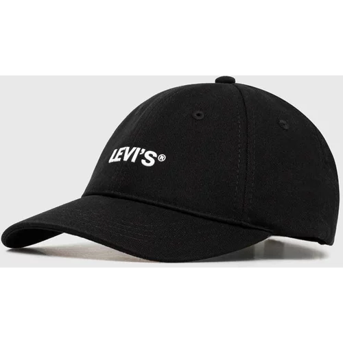 Levi's Bombažna bejzbolska kapa črna barva