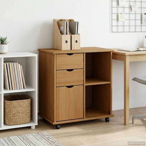  Mobilni ormar s kotačem Medeno smeđa 63 5 x 39 x 65 5 cm - boja meda Slike