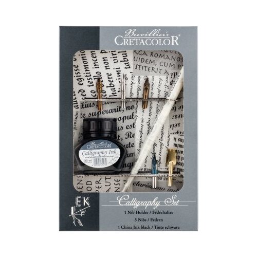  Umjetnički set za kaligrafiju Cretacolor 7kom (držač, tinta, pera ) Slike