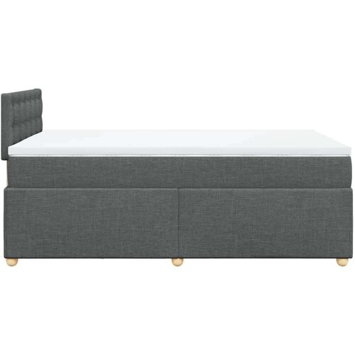 VidaXL Krevet s oprugama i madracem tamnosivi 120 x 200 cm od tkanine Slike