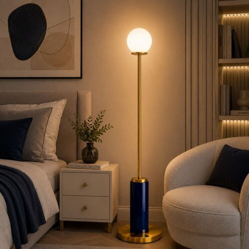 Opviq podna lampa Moira-20203-G, 1 &times; E27, teget Cene
