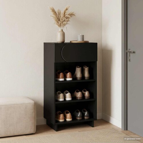  Ormar za cipele 48 x 38 x 87,5 cm Konstruirano drvo Crna Cijene
