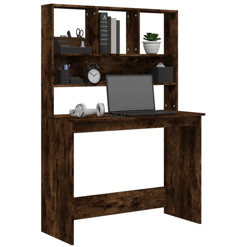  Radni stol s policama boja hrasta 102 x 45 x 148 cm drveni Slike
