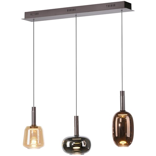 PAUL NEUHAUS Viseča svetilka črna z večbarvnim steklom, vključno z LED 3-Lights Easylift - Irides Cene