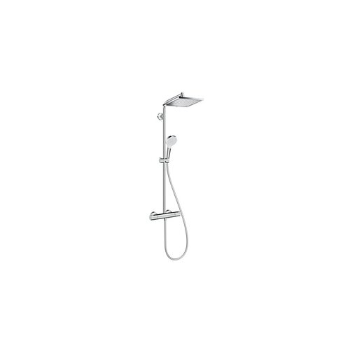 Hansgrohe Crometta E 240 Chrome tuš sistem usponski sa termostatskim mešačem, ručnim tuš setom i četvrtastim nadglavnim tušem 27271000 Cene