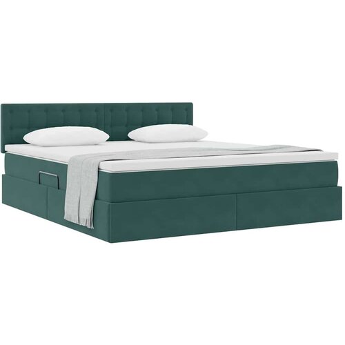  Krevet s od storage s madracem Tamnozelena 160 x 200 cm Bar&amp;scaron;un Slike
