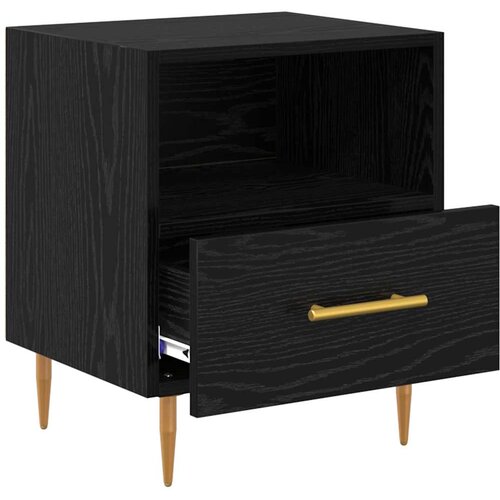  Noćni ormarić 2 pcs Crna 40 x 35 x 47,5 cm Konstruirano drvo Slike