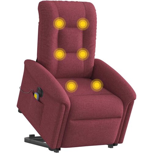 Maison Chic Električni masažni naslanjač - Relax naslanjač s funkcijo vstajanja vinsko rdeč, (22042500) Slike