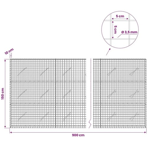  Gabion s žicom debljine 3 5 mm i mrežom 5x5 cm 900x10x150 cm - 10 cm 150 cm 900 cm Slike