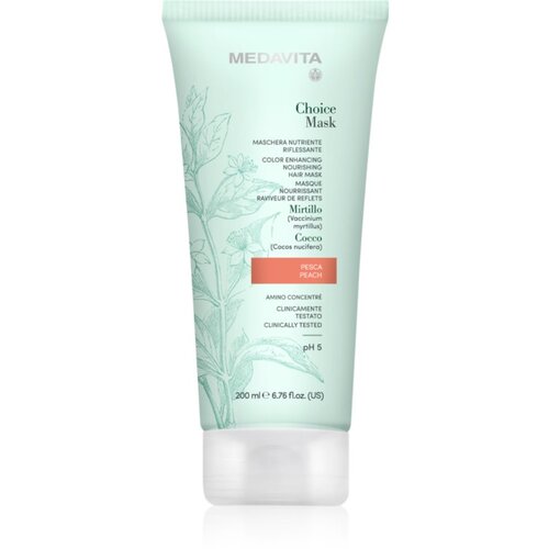 Medavita Choice Peach hranilna maska za barvane lase 200 ml Slike