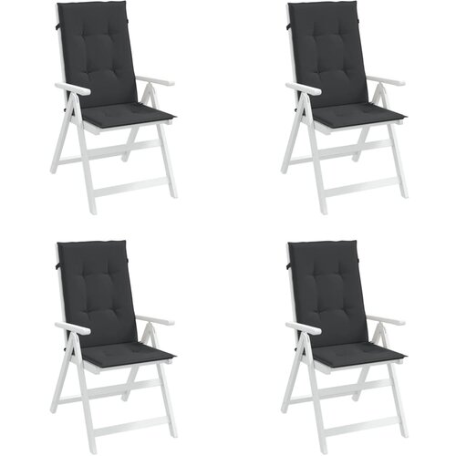  Jastuci za vrtne stolice 4 kom crni 120 x 50 x 3 cm od tkanine Slike