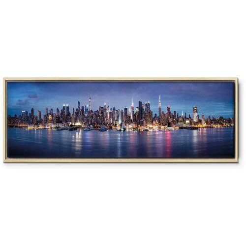  Slika - New York Nights 150x50 U prirodnom drvenom okviru Cijene