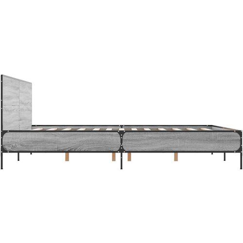  Okvir za krevet boja hrasta 120x190cm konstruirano drvo i metal Siva 120 x 190 cm Slike