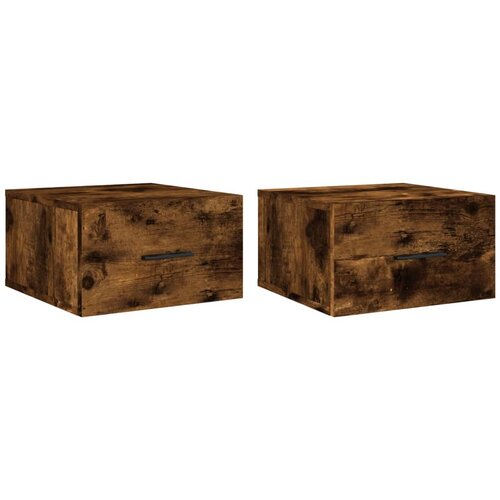 Maison Chic Stenski Dvo delni komplet Nočne omarice - Nočne mize dimljeni hrast 35x35x20 cm, (21687107) Cene