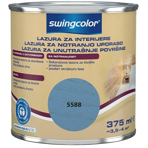 SWINGCOLOR Lazura za zaštitu drva (Plave boje, 375 ml, Na bazi vode)