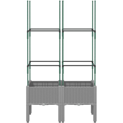  Vrtna sadilica s re&amp;scaron;etkom svjetlosiva 80 x 40 x 142,5 cm PP Slike