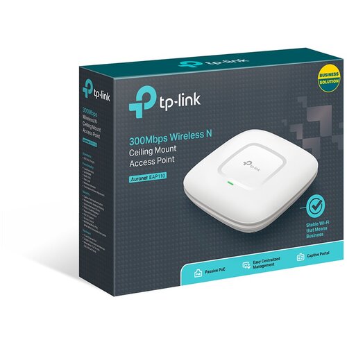 Tp-link acces point EAP110 Wi-Fi/N300/300Mbps/POE/1xLAN/2x interna antena Cene