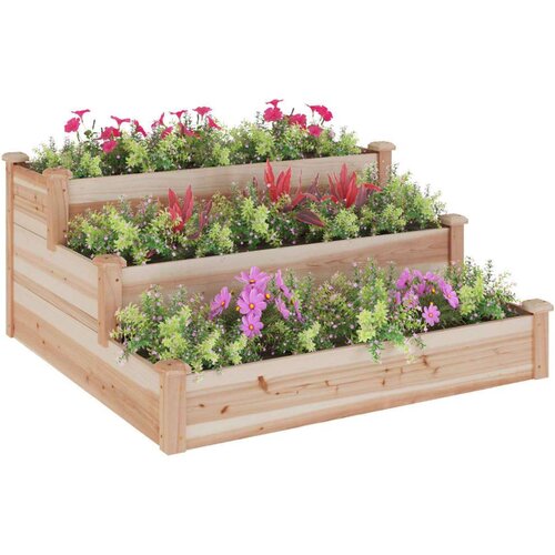 VidaXL Povi&amp;scaron;ena vrtna gredica 120 x 120 x 56 cm od masivne jelovine Slike