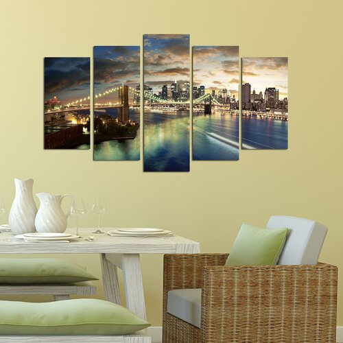 Wallity 5PMDF-79 multicolor decorative mdf painting (5 pieces) Cene