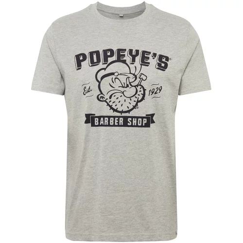 Merchcode Majica 'Popeye Barber Shop' pegasto siva / črna