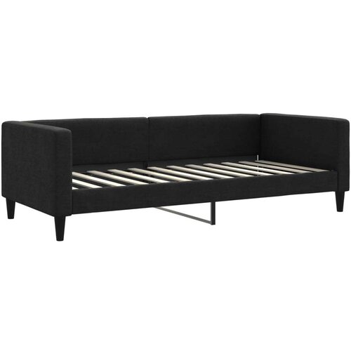VidaXL Dnevni krevet na razvlačenje s ladicama crni 100x200 cm tkanina Slike